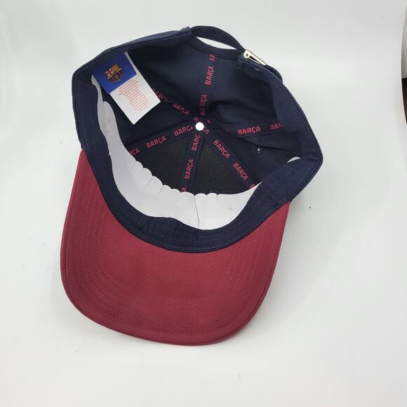 FC Barcelona Hat Cap Football Soccer FCB Red Maroon / Navy Blue New - Picture 6 of 8